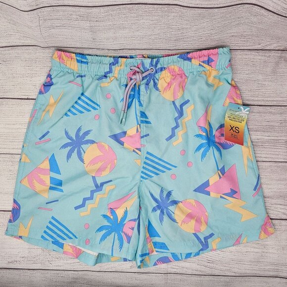 NWT Men's Primark 80's Summer Swim Trunks with‎ Liner Size XS - Picture 2 of 5